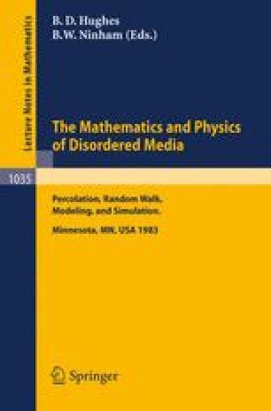 Publications The Mathematics and Physics of Disordered Media Percolation Random Walk Modeling and Simulation